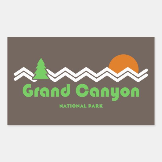 Grand Canyon National Park Retro Rechthoekige Sticker (Voorkant)