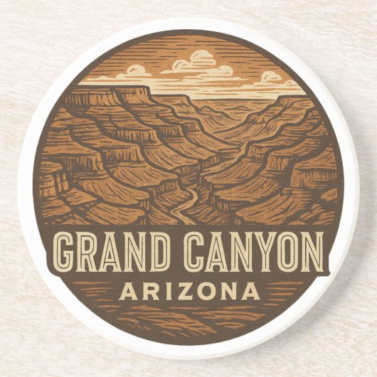 Grand Canyon National Park Round Sandstone Coaster Zandsteen Onderzetter (Voorkant)