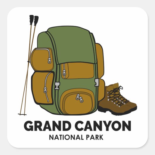 Grand Canyon National Park rugzak Vierkante Sticker (Voorkant)