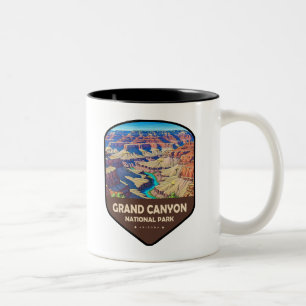 Grand Canyon National Park Schild Tweekleurige Koffiemok