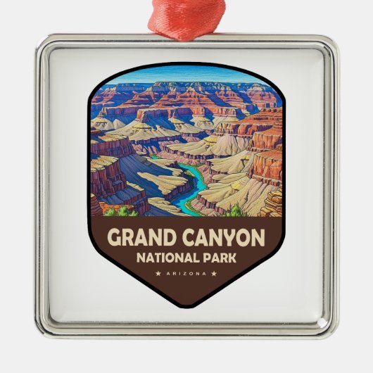 Grand Canyon National Park Shield Metalen Ornament (Voorkant)