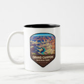 Grand Canyon National Park Shield Tweekleurige Koffiemok (Links)