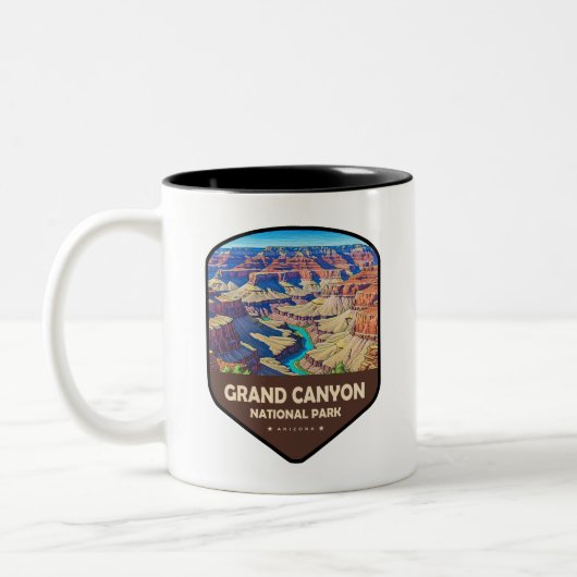 Grand Canyon National Park Shield Tweekleurige Koffiemok (Links)