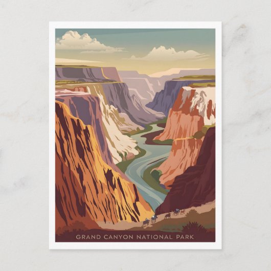 Grand Canyon National Park vintage Briefkaart (Voorkant)