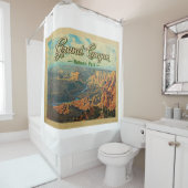 Grand Canyon National Park Vintage Travel Douchegordijn (In situ)