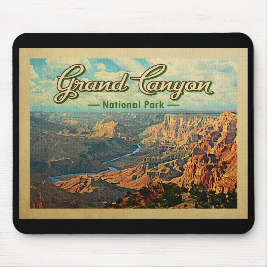 Grand Canyon National Park Vintage Travel Muismat (Voorkant)