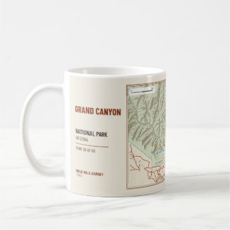 Grand Canyon National Park Wandelroute Kaart Mok