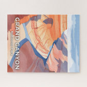 Grand Canyon National Park Watercolor Travel Legpuzzel (Horizontaal)