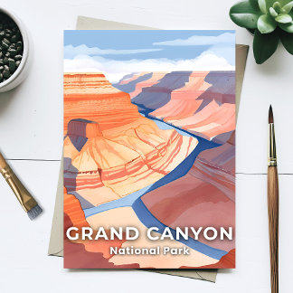 Grand Canyon National Park Waterverf Reizen Briefkaart
