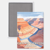 Grand Canyon National Park Waterverf Reizen Magneet (Voorkant / Achterkant)