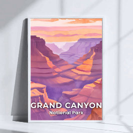 Grand Canyon National Park Waterverf Travel Art Poster