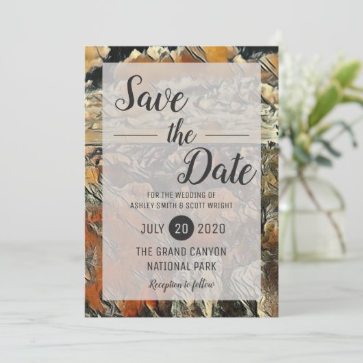 Grand Canyon National Park Wedding Bewaar de datum Save The Date (Staand voorkant)