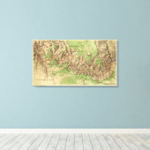 Grand Canyon National ParkPanoramic Map Canvas Afdruk (Insitu (Houten vloer))