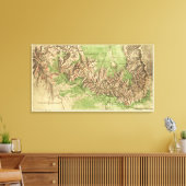 Grand Canyon National ParkPanoramic Map Canvas Afdruk (Insitu (Woonkamer))