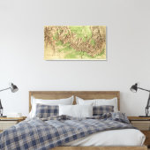 Grand Canyon National ParkPanoramic Map Canvas Afdruk (Insitu (Slaapkamer))