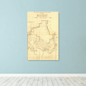 Grand Canyon National ParkPanoramic Map Canvas Afdruk (Insitu (Houten vloer))