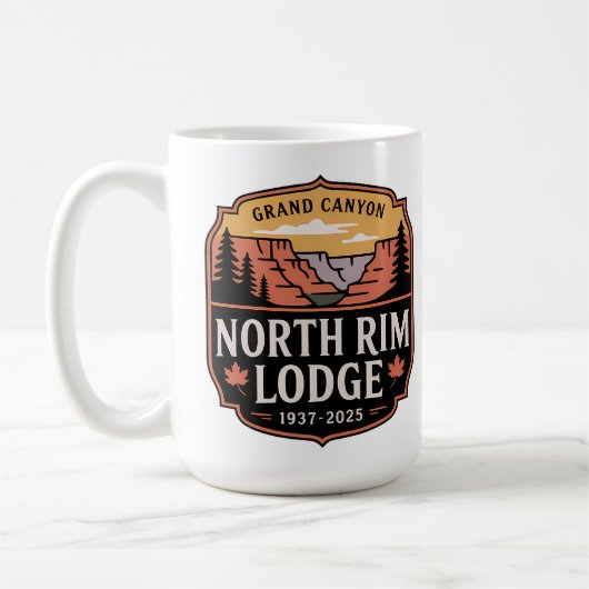 Grand Canyon North Rim Lodge 1937–2025 Herdenkings Koffiemok (Links)