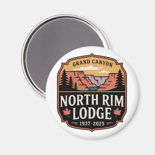 Grand Canyon North Rim Lodge Huldiging 1937–2025 Magneet (Voorkant / Achterkant)