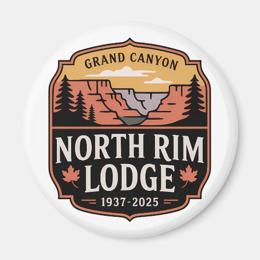 Grand Canyon North Rim Lodge Huldiging 1937–2025 Magneet (Voorkant)