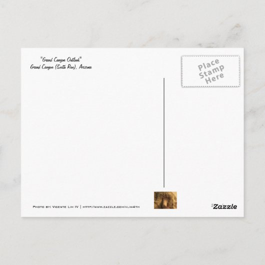 Grand Canyon Outlook Briefkaart (Achterkant)