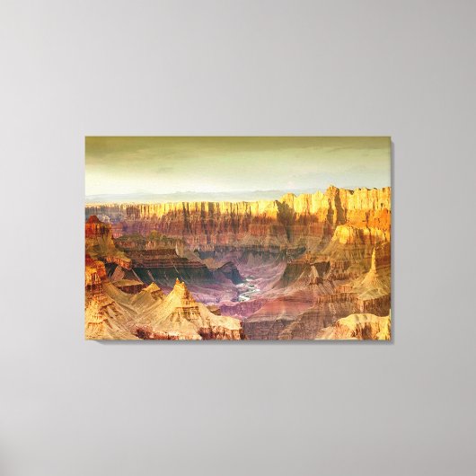 Grand Canyon Panorama 3 Paneel Canvas Afdruk (Voorkant)