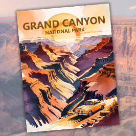Grand Canyon Pastel Waterverf  roadtrip Briefkaart
