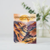 Grand Canyon Pastel Waterverf  roadtrip Briefkaart (Staand voorkant)