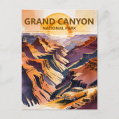 Grand Canyon Pastel Waterverf  roadtrip Briefkaart (Voorkant)
