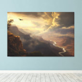 Grand Canyon Radiance: stijgende vogel- en goudglo Canvas Afdruk (Insitu (Houten vloer))