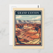 Grand Canyon Retro National Park Souvenir Briefkaart (Voorkant / Achterkant)