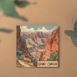 Grand Canyon Retro Travel Design<br><div class="desc">Stuur een stukje natuurwonder met dit prachtige briefkaart met een majestueus uitzicht van de Grand Canyon. Met warme woestijntinten en uitgestrekte canyondiepte is het perfect voor het delen van reisherinneringen, het verzenden van groeten of het verfraaien van uw ruimte. Dit briefkaart is ideaal voor reizigers, liefhebbers van natuur en fans...</div>