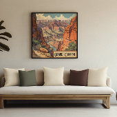 Grand Canyon Retro Travel Design Canvas Afdruk