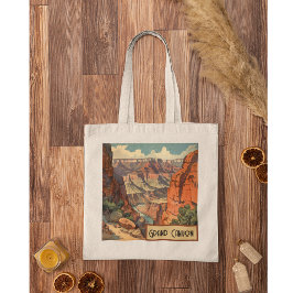 Grand Canyon Retro Travel Design Tote Bag
