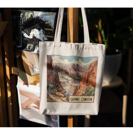 Grand Canyon Retro Travel Design Tote Bag