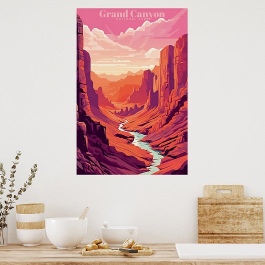 Grand Canyon Retro Vintage Poster (Keuken)