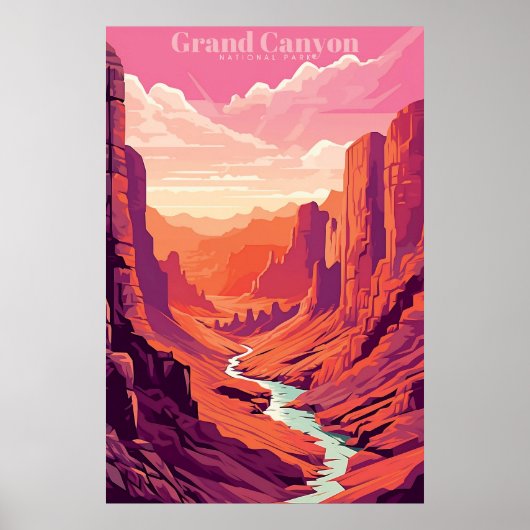 Grand Canyon Retro Vintage Poster (Voorkant)