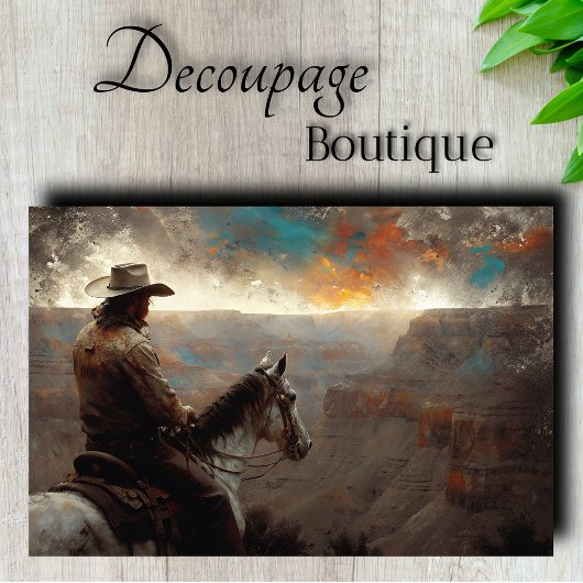 Grand Canyon Rider Decoupage Tissuepapier