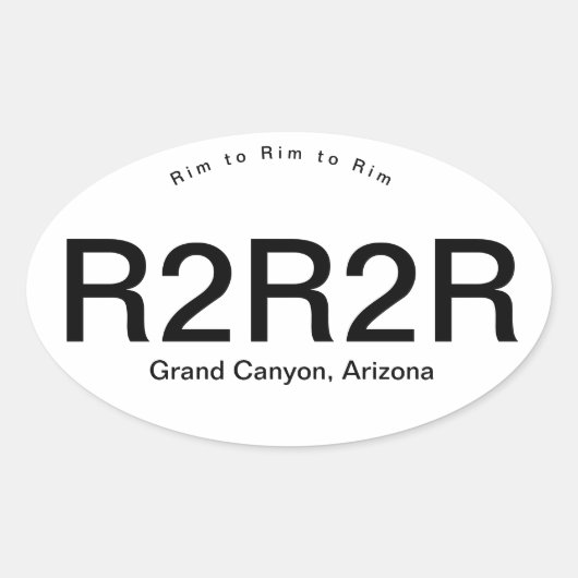 Grand Canyon Rim naar Rim naar Rim Ovale Sticker (Voorkant)