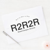 Grand Canyon Rim naar Rim naar Rim Ovale Sticker (Envelop)