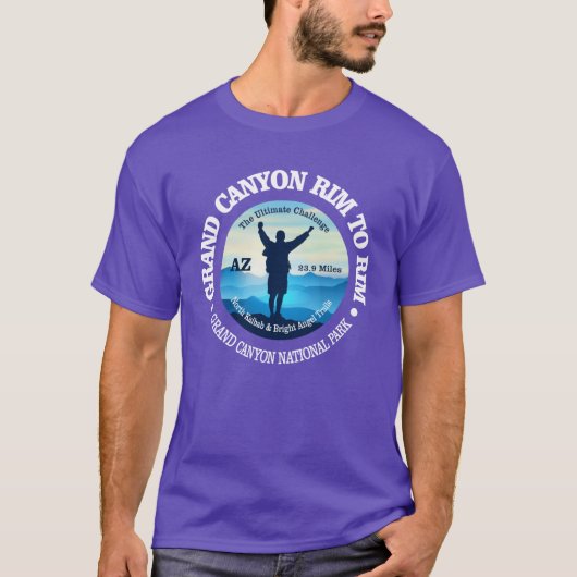 Grand Canyon Rim naar Rim v T-shirt (Voorkant)