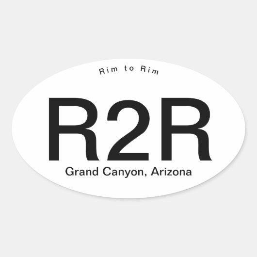 Grand Canyon Rim to Rim - Ren, Wandelen, Kruipen! Ovale Sticker (Voorkant)