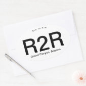 Grand Canyon Rim to Rim - Ren, Wandelen, Kruipen! Ovale Sticker (Envelop)