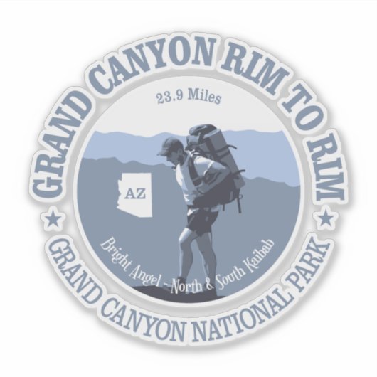 Grand Canyon Rim to Rim Trail (BG) Sticker (Voorkant)