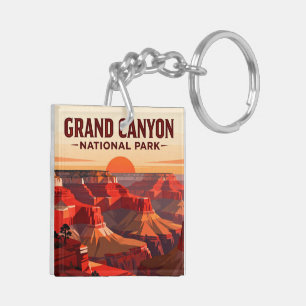 Grand Canyon Rim to Rim Wandelaar Prestatie Sleutelhanger