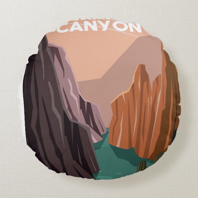 Grand Canyon Rond Kussen (Voorkant)