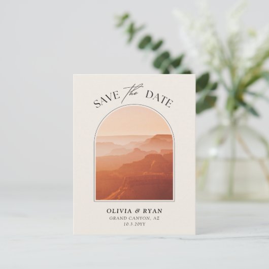 Grand Canyon Save the Date Briefkaart Bruiloft (Staand voorkant)