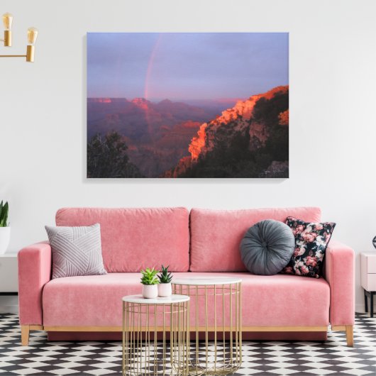 Grand Canyon Sunset Rainbow Wrapped Canvas (Insitu (Woonkamer))
