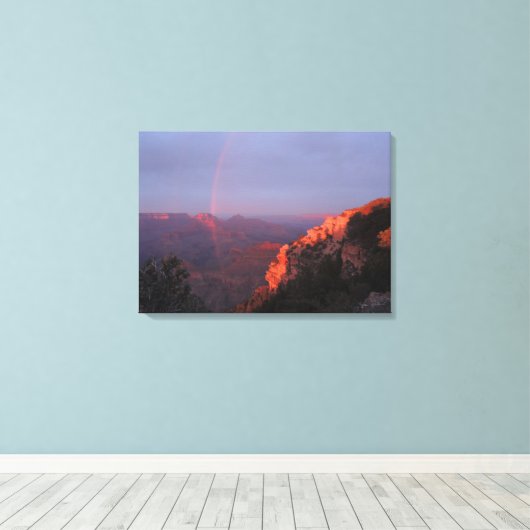 Grand Canyon Sunset Rainbow Wrapped Canvas Afdruk (Insitu (Houten vloer))
