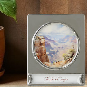 Grand Canyon Travel Art Waterverf Ornament Verzilverd Banner Ornament