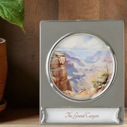 Grand Canyon Travel Art Waterverf Ornament Verzilverd Banner Ornament